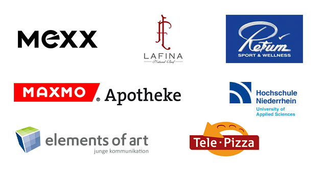 Eine Collage verschiedener Logos unserer Referenzen